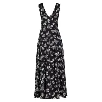 Long Print Sleeveless Evening Dress With Zip
