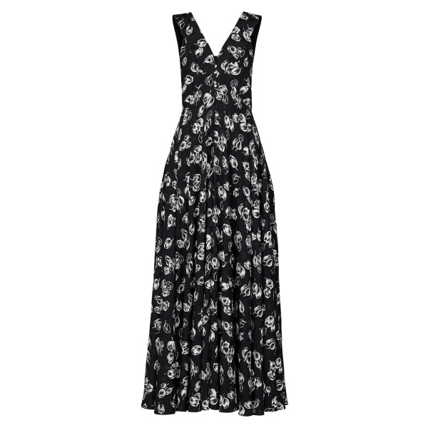 Long Print Sleeveless Evening Dress With Zip