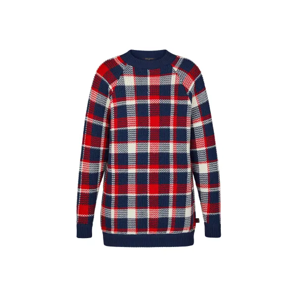 Long Raglan Sleeve Check Pullover