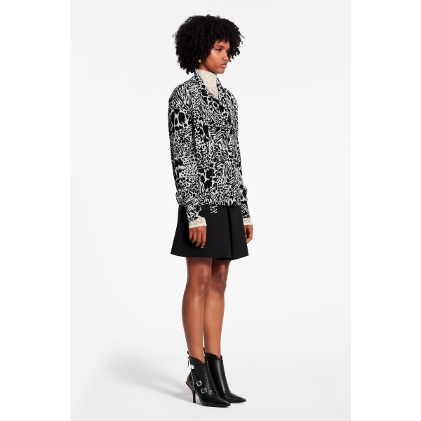 Long Sleeved Pleated Shirt With Lavaliere