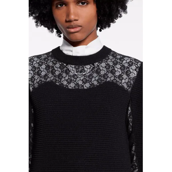 Long Sleeved Pullover With Lace Inserts