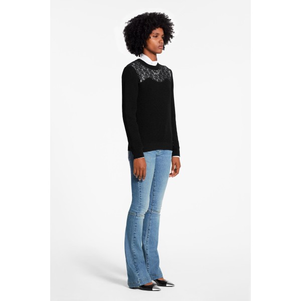 Long Sleeved Pullover With Lace Inserts
