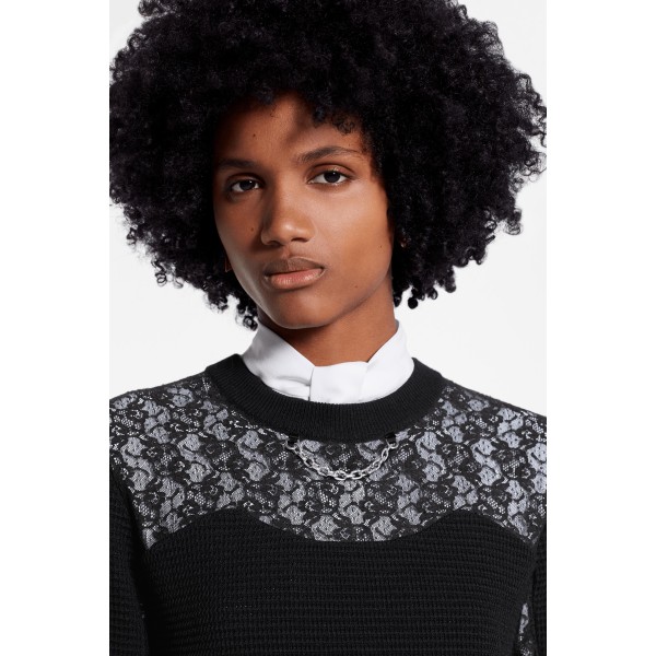 Long Sleeved Pullover With Lace Inserts