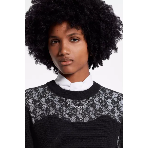 Long Sleeved Pullover With Lace Inserts