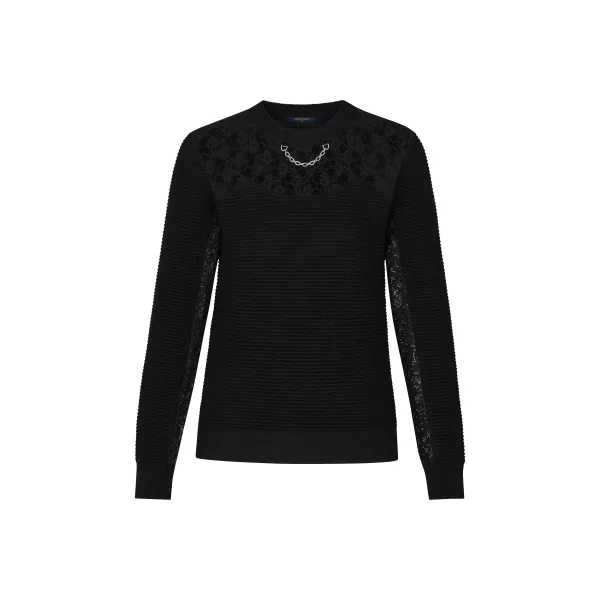 Long Sleeved Pullover With Lace Inserts
