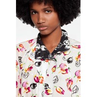 Long Sleeved Shirt With Asymmetric Opening And Collar