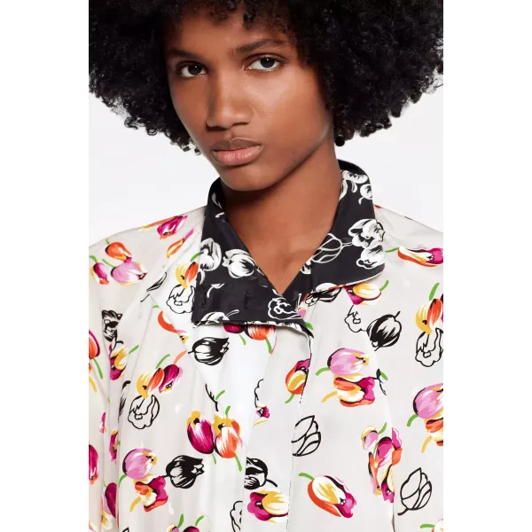 Long Sleeved Shirt With Asymmetric Opening And Collar