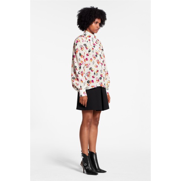 Long Sleeved Shirt With Asymmetric Opening And Collar