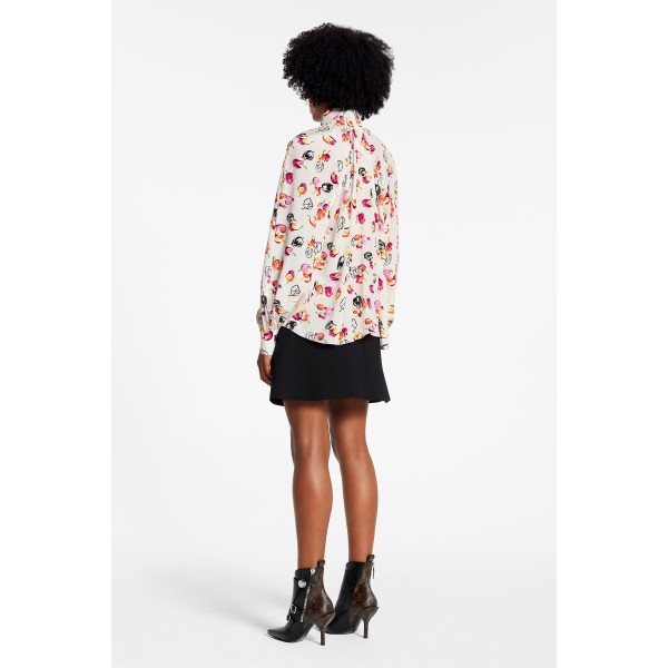 Long Sleeved Shirt With Asymmetric Opening And Collar