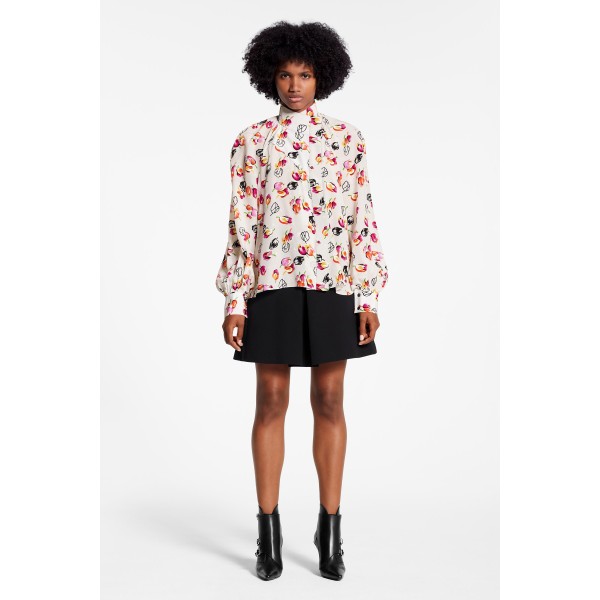 Long Sleeved Shirt With Asymmetric Opening And Collar