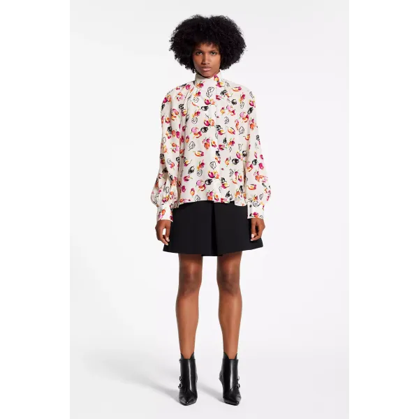 Long Sleeved Shirt With Asymmetric Opening And Collar