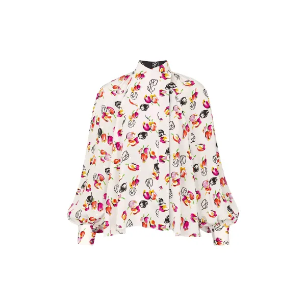 Long Sleeved Shirt With Asymmetric Opening And Collar