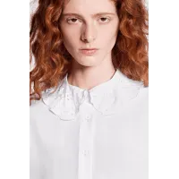 Long Sleeved Shirt With Embroidered Collar