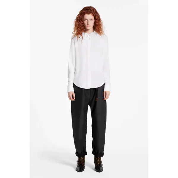 Long Sleeved Shirt With Embroidered Collar