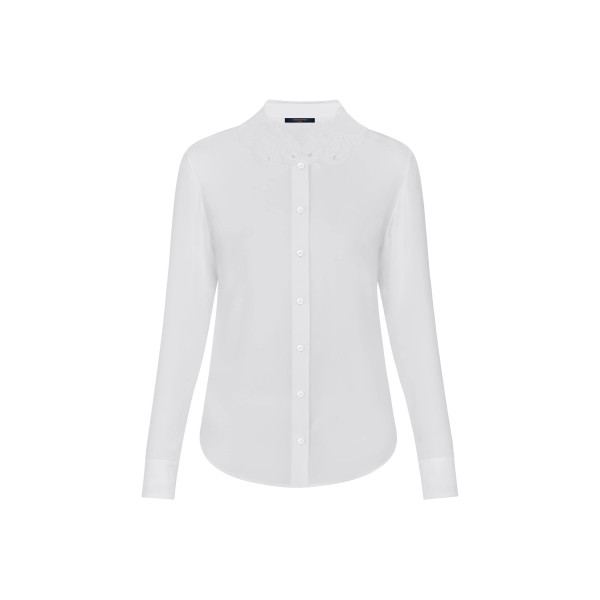 Long Sleeved Shirt With Embroidered Collar