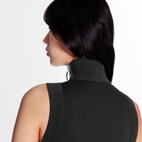 LV Midnight Jersey Dress With Shoulder Zip