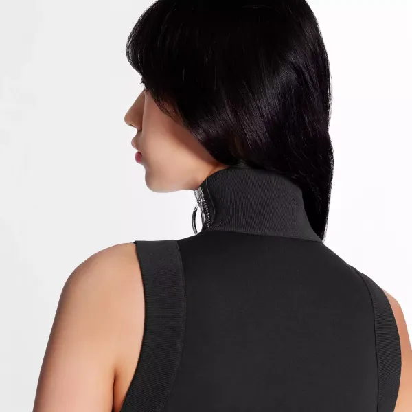 LV Midnight Jersey Dress With Shoulder Zip