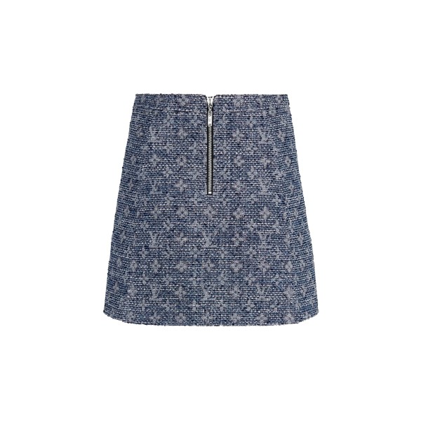 Monogram lurex tweed A-Line Mini Skirt