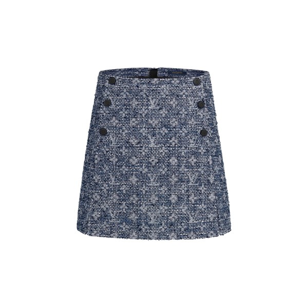 Monogram lurex tweed A-Line Mini Skirt