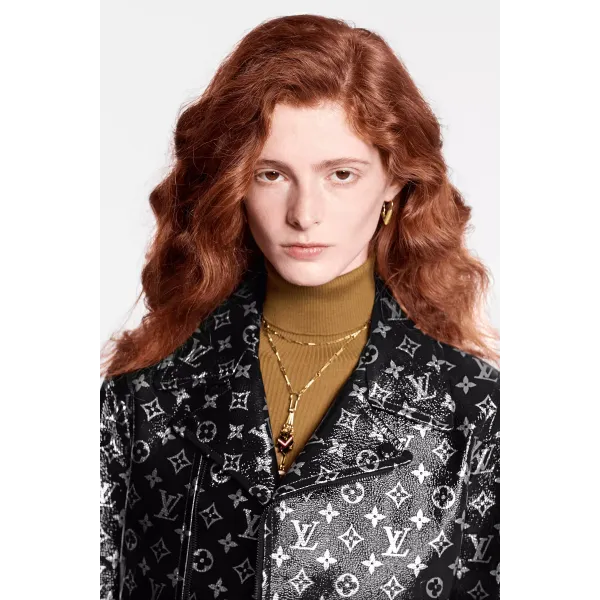 Monogram Printed Leather Biker Jacket