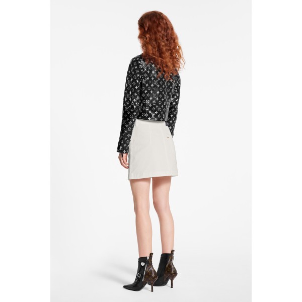 Monogram Printed Leather Biker Jacket