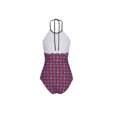 One-Piece Swimsuit With Scallop Hems