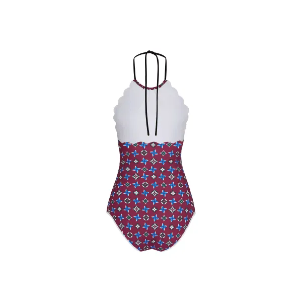 One-Piece Swimsuit With Scallop Hems