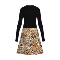 Printed Bimaterial Dress