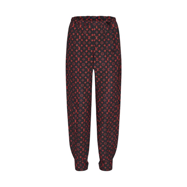 Red Monogram Jogging Pants In Technical Cotton