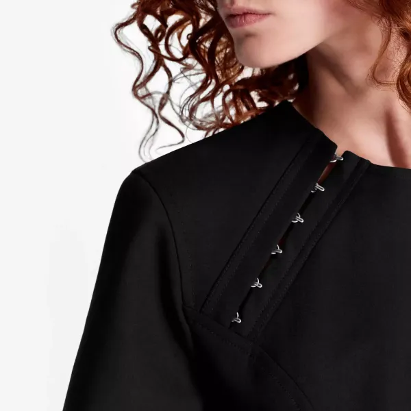 Short-Sleeved Dress With Lacing Detail