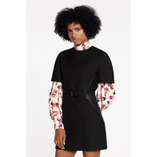 Short Sleeved Dress With Leather Waistband