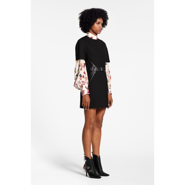 Short Sleeved Dress With Leather Waistband