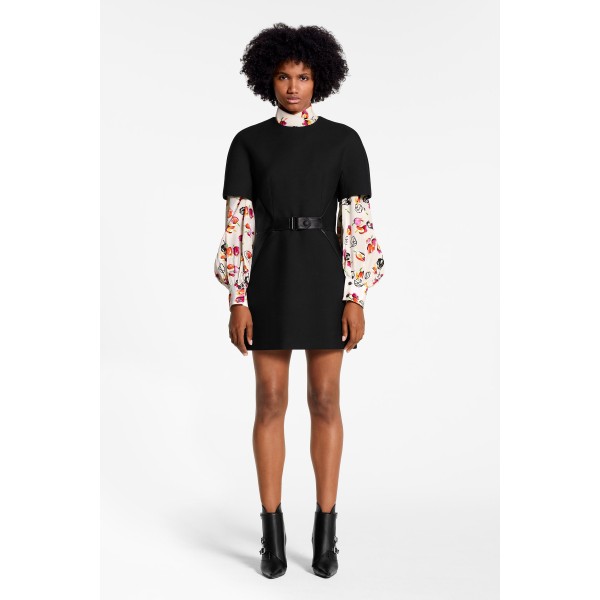 Short Sleeved Dress With Leather Waistband