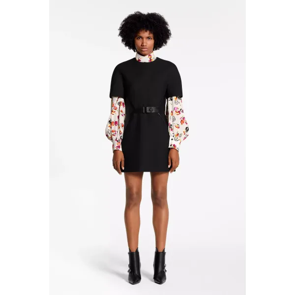 Short Sleeved Dress With Leather Waistband