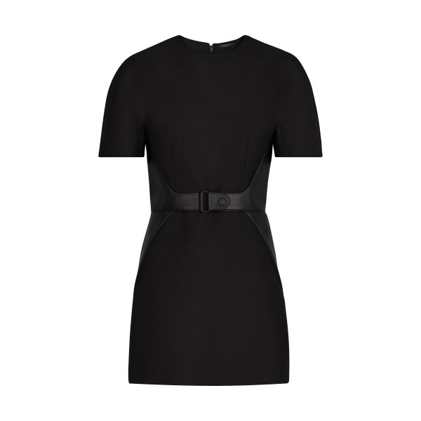 Short Sleeved Dress With Leather Waistband