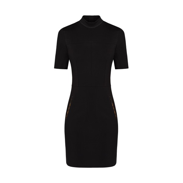 Short Sleeved High Neck Fitted Dress