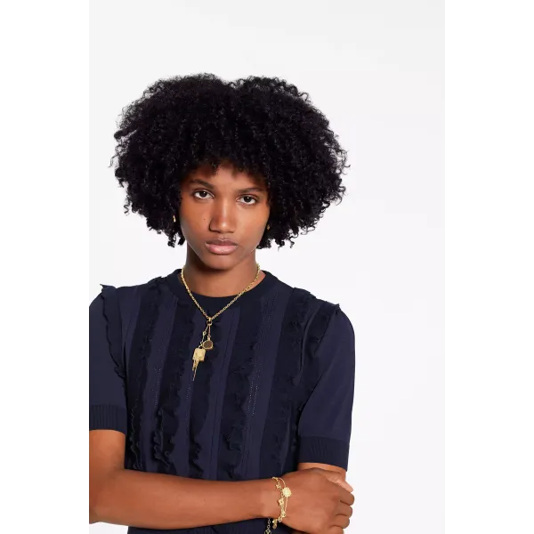 Short Sleeved Pullover With Frills