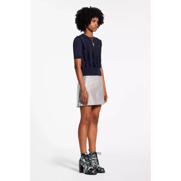 Short Sleeved Pullover With Frills