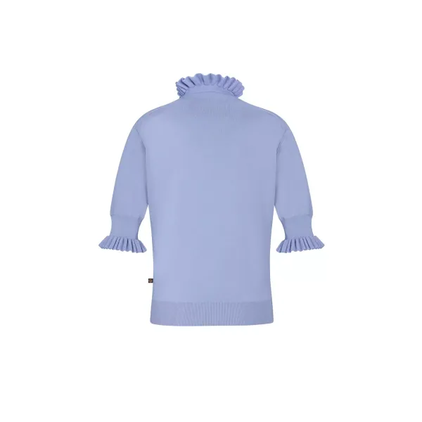 Short-Sleeved Pullover With Frills Details