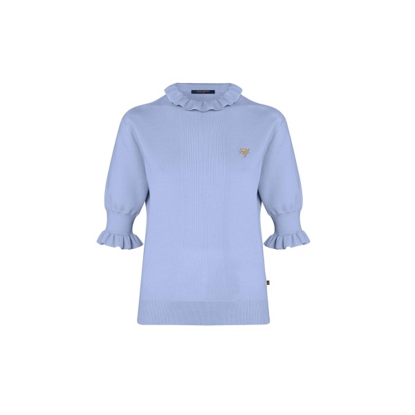 Short-Sleeved Pullover With Frills Details
