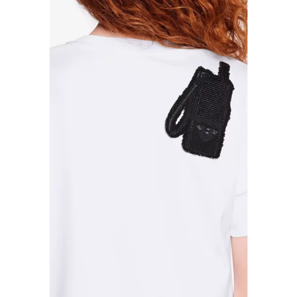 Short Sleeved T-Shirt With Embroidered Patches