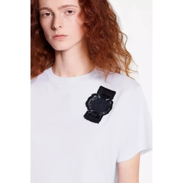 Short Sleeved T-Shirt With Embroidered Patches