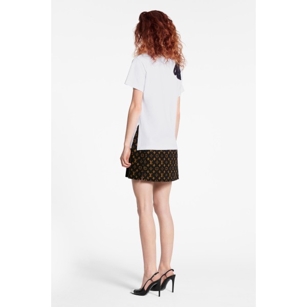 Short Sleeved T-Shirt With Embroidered Patches
