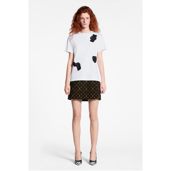 Short Sleeved T-Shirt With Embroidered Patches