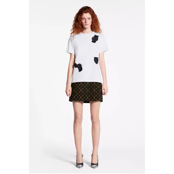 Short Sleeved T-Shirt With Embroidered Patches