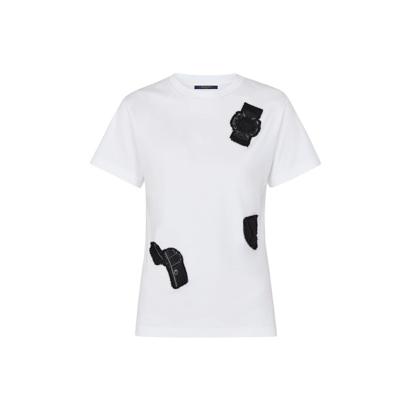 Short Sleeved T-Shirt With Embroidered Patches
