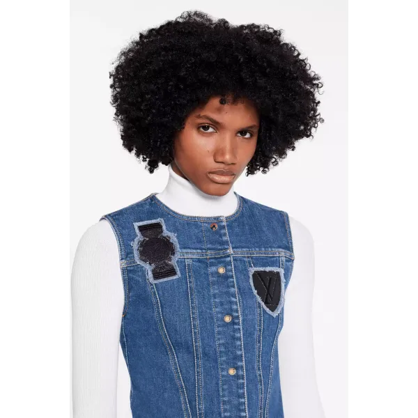 Sleeveless A-Line Dress With Embroidered Patches