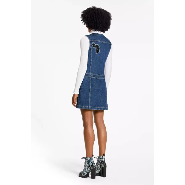 Sleeveless A-Line Dress With Embroidered Patches