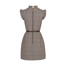 Sleeveless Dress With Chain And Frills Detail