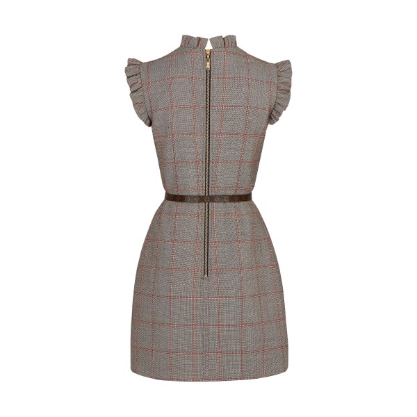 Sleeveless Dress With Chain And Frills Detail